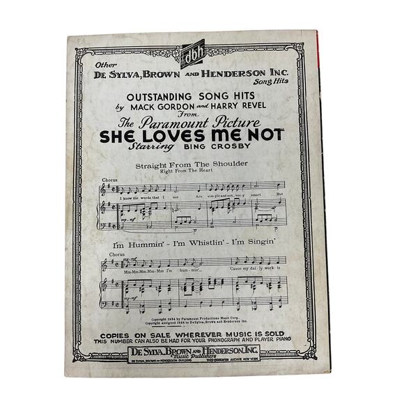 Two Cigarettes In The Dark Sheet Music 1934 Gloria Grafton Kill That Story - Picture 5 of 5